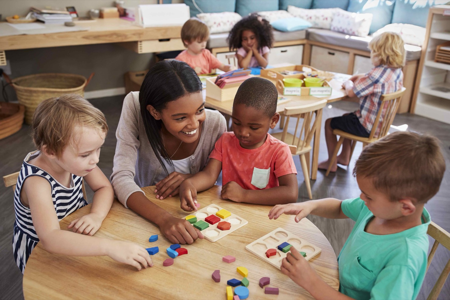Young learners working with hands-on materials at Acton Academy Ponte Vedra